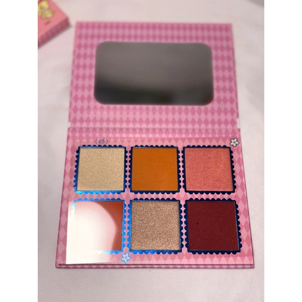Sanrio Hello Kitty Cinnamoroll Eyeshadow Palette 6 Pan Pink Shimmer Matte blush